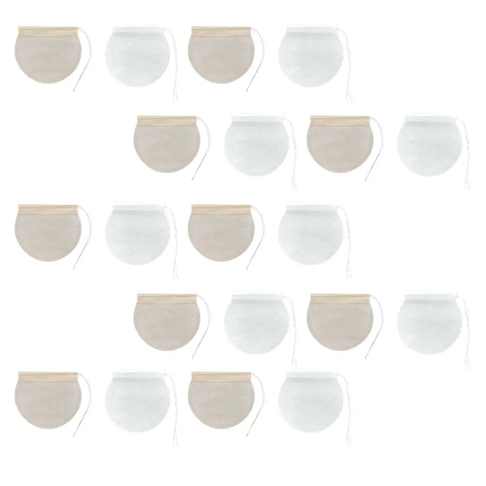 

200 Pcs Round Tea Filter Papers 6cm White Drawstring Bags Infuser Spice Coffee Filters Reusable Loose Leaf Holder