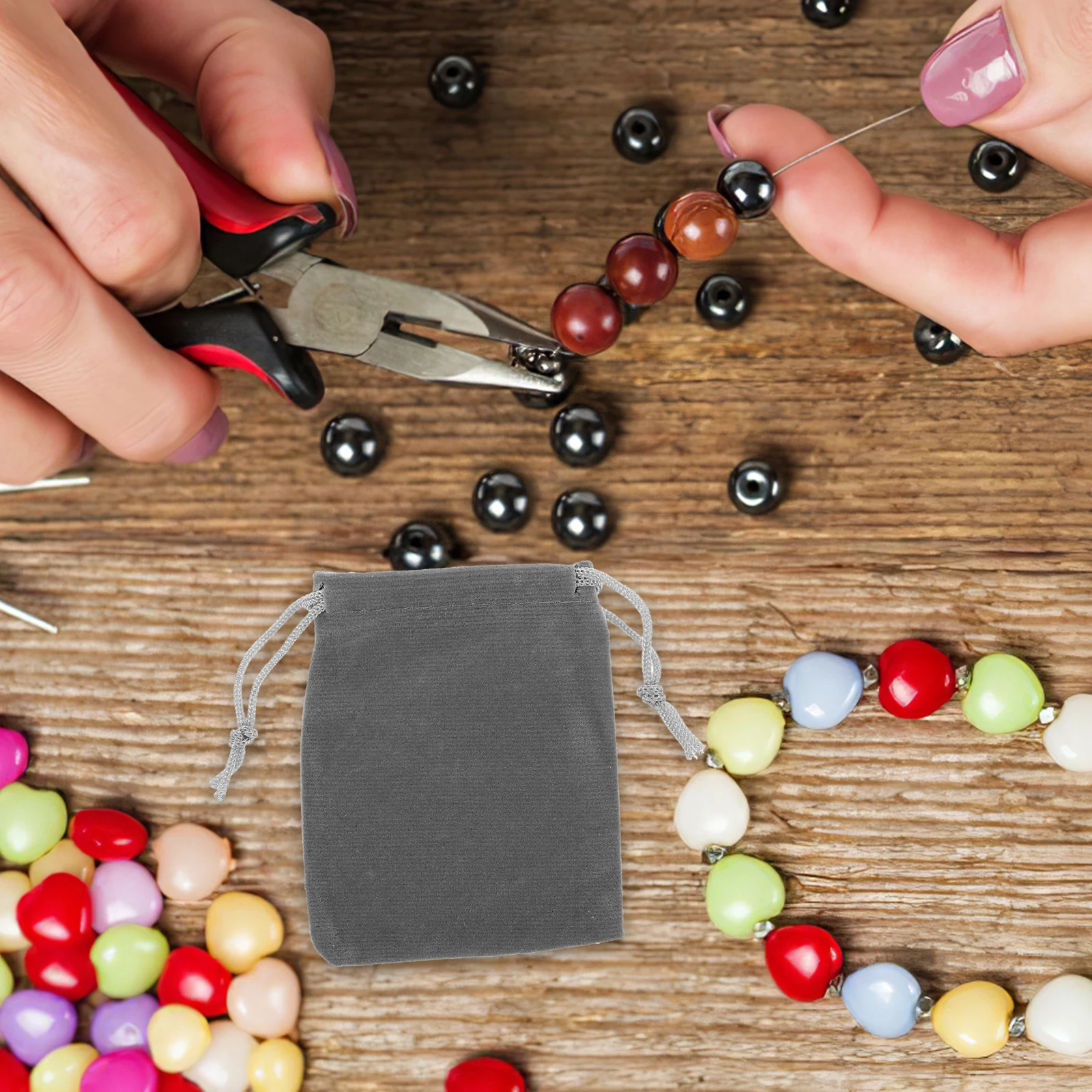 

50 Pcs Jewelry Storage Pouches Small Drawstring Bags Flannel Pocket Mini Gift Treats Party Favor Velvet Coin Bag Wedding C y