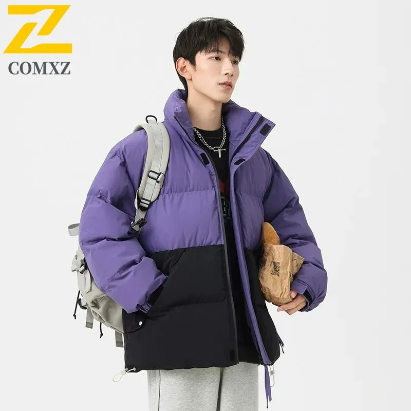 

COMXZ Men Lamb Wool Jacket Loose Fit Travel Cold Resistance Daily Outing Fleece Jacket Camping Trip High Quality Winter Padding