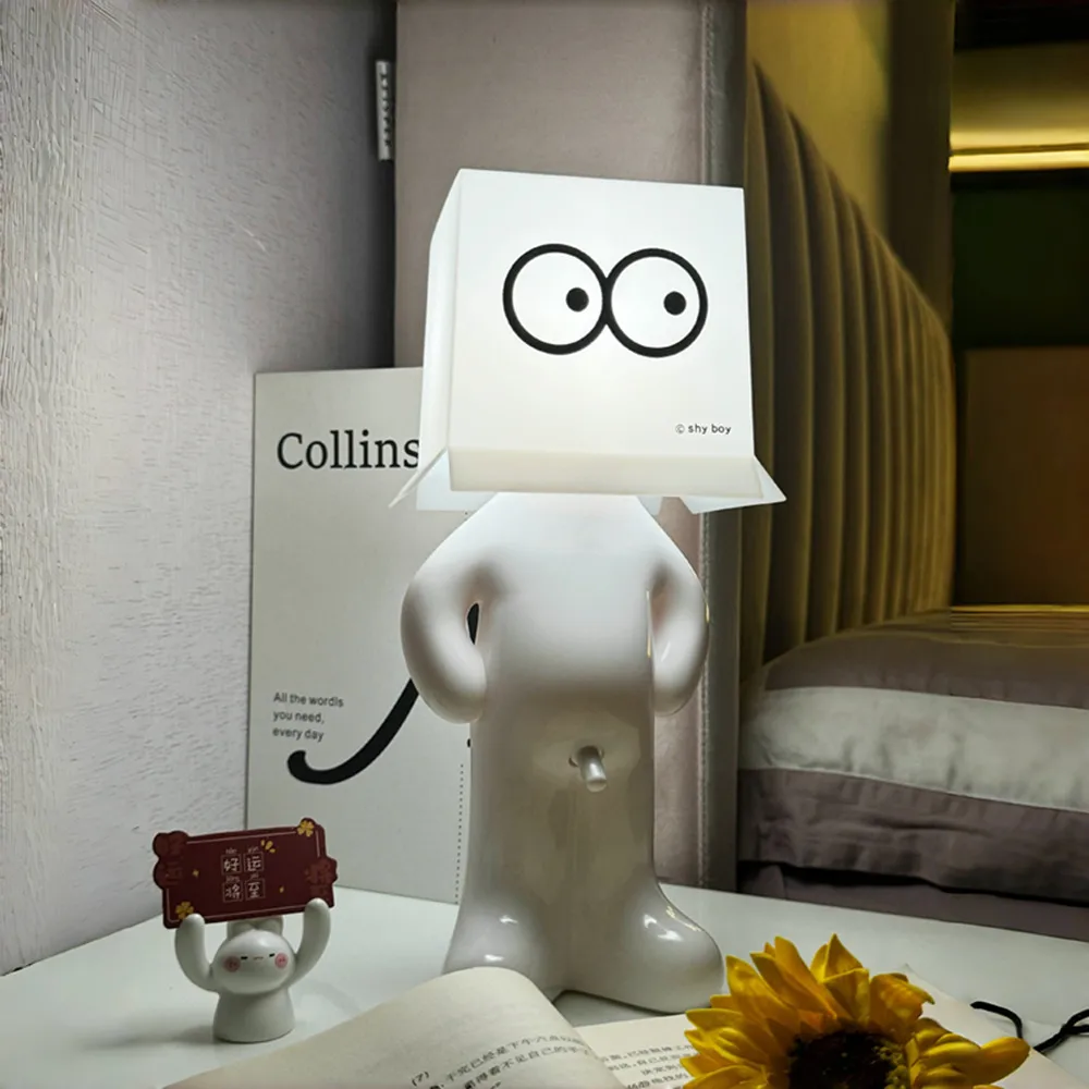 

Room Bedroom Decor Led Light Table Desk Lamp USB Plug Expression Boy With Penile Switch Night Light Mood Light