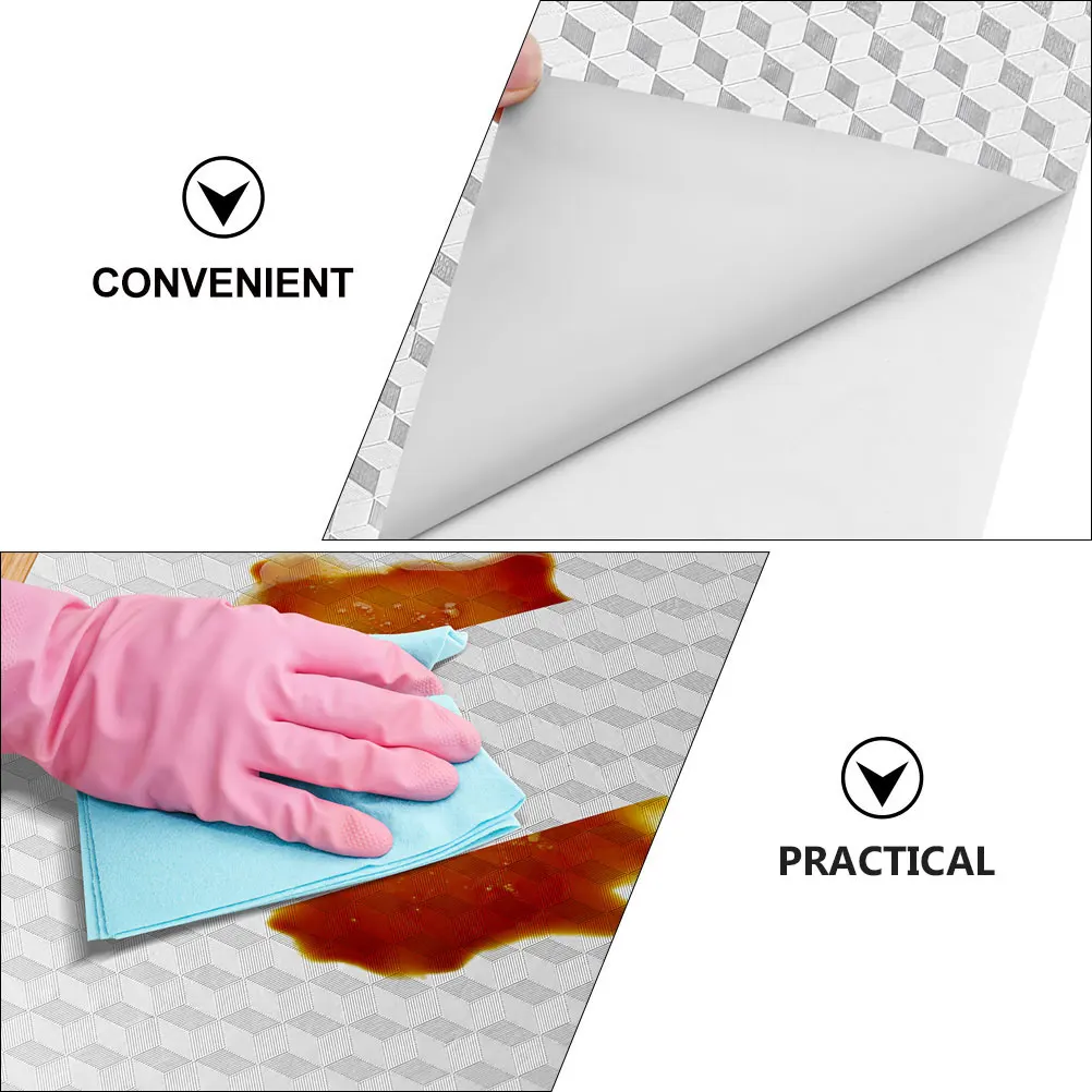 

Oil-proof Stickers PVC PET Peel Stick Kitchen Cabinet Liner Greaseproof Wallpaper Decorative Wall Bedroom Living Room Thick