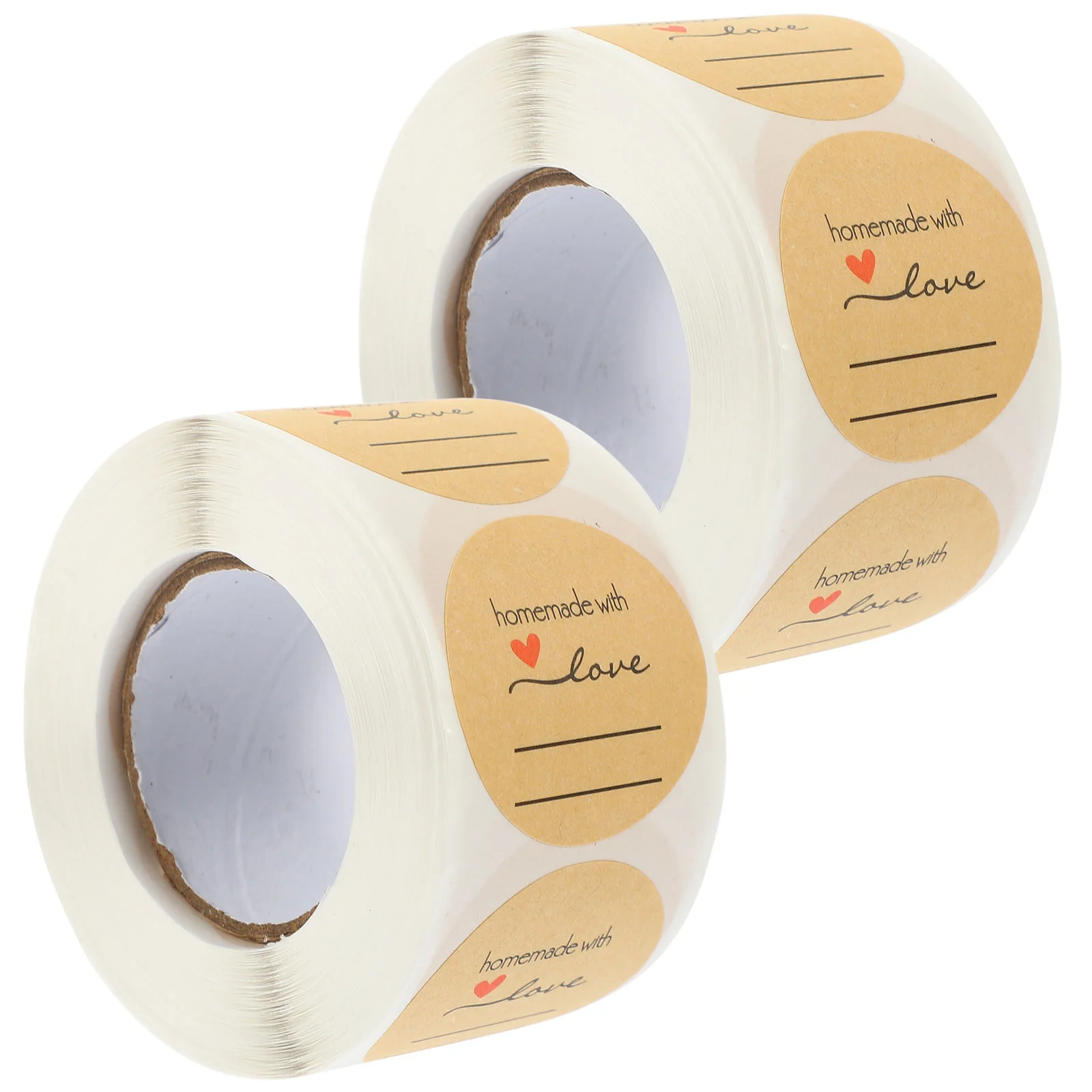

2 Rolls Baking Labels Round Kraft Paper Sealing Stickers for Homemade Goods Self Adhesive Jar Canning Food Packaging Decoration
