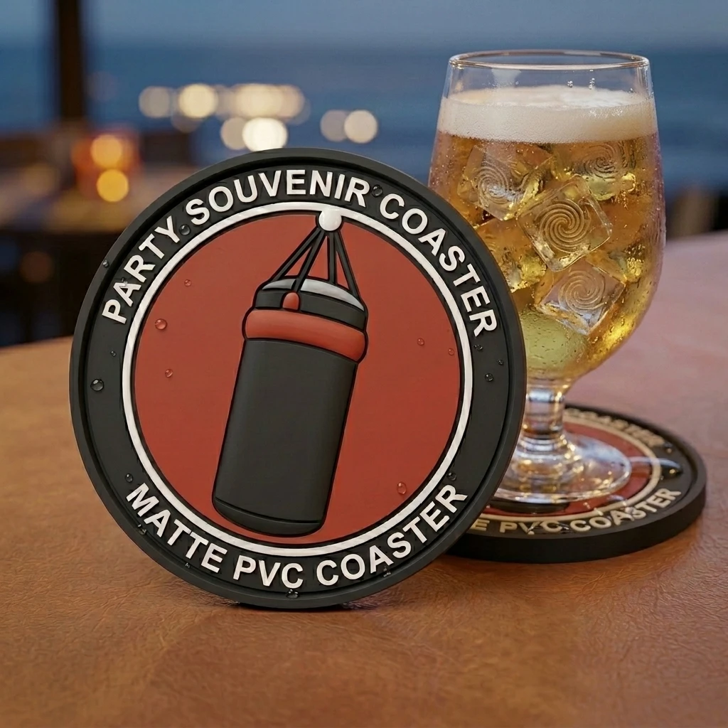 Personalized Any Shape Rubber Coaster Custom Printed Logo Soft PVC Cup Mat Home Bar Table Drink Protection Pad