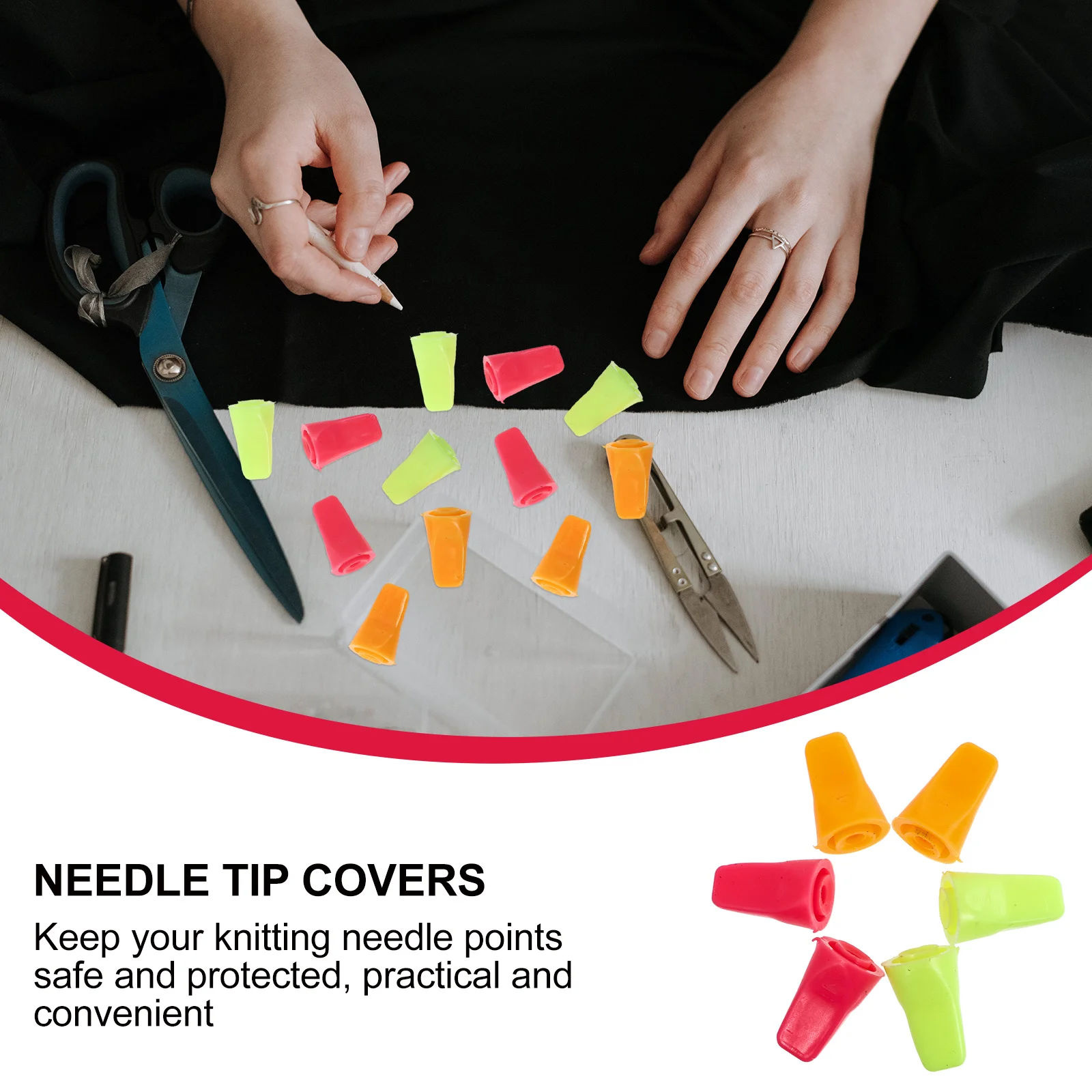 

30Pcs Colored Knitting Needle Caps Rubber Point Protectors Non-Slip Needle Tip Covers for Sewing Crochet DIY Crafts
