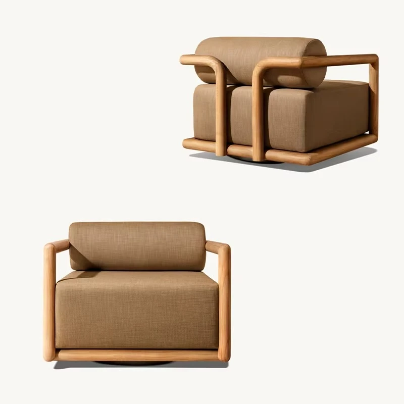 

Modern Teak Outdoor Sofa-Comfortable Weather-Resistant Patio Sofa Outdoor Furniture with Minimalist Design for Garden Sofa Sets
