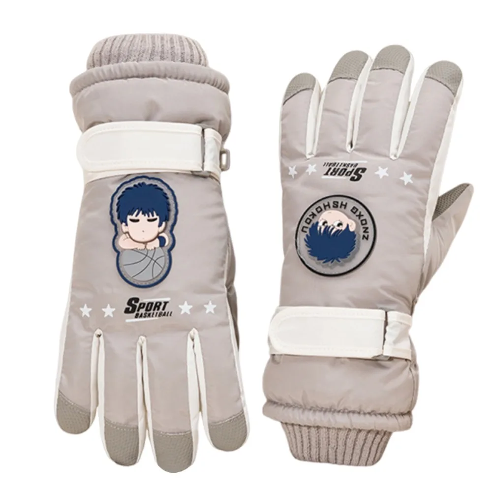 

Cute Waterproof Children Ski Gloves Thicken Plus Velvet Cycling Gloves Mittens