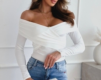 Sexy Spicy Girl Tight Fitting One Shoulder Tops Irregular Flanging Tight Niche Autumn Solid Color Base Women's Long Sleeved Tops