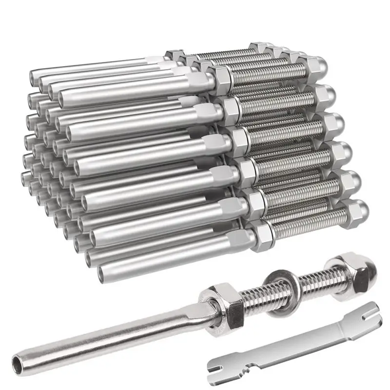 

AA81-Концевой фитинг-напрямитель с резьбовой шпилькой для кабельных ограждений 1/8 дюйма, для деревянных/металлических столбов 2x2 дюйма