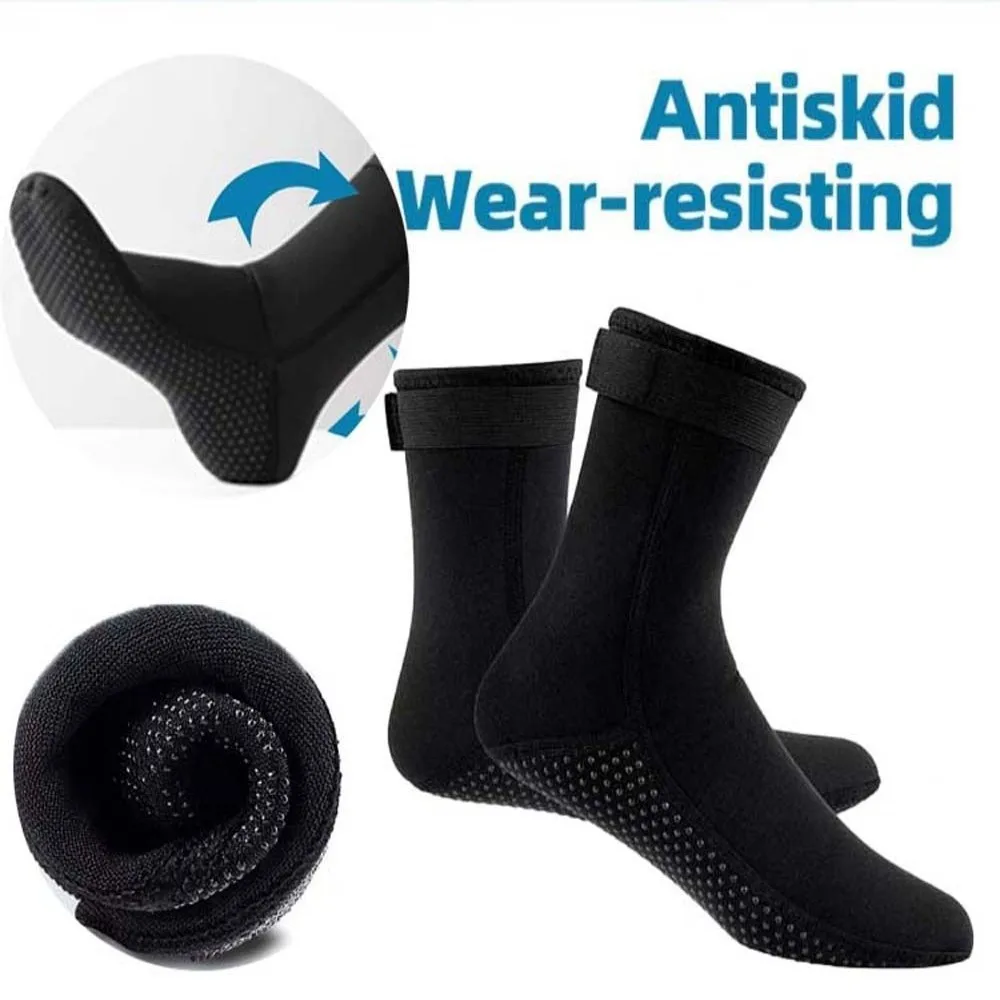 1 زوج زعانف التمهيد الجوارب 3 مللي متر الأسود جوارب الغوص عدم الانزلاق أنبوب طويل الغوص تصفح الأحذية الكبار 38-46 بذلة الأحذية التجديف #4