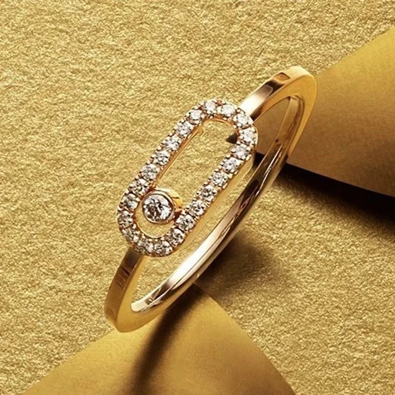 

MXK Fashion French Jewelry S925 Silver Classic Slide Ring Women Exquisite High-end Luxury Accessories Wedding Party Holiday Gift