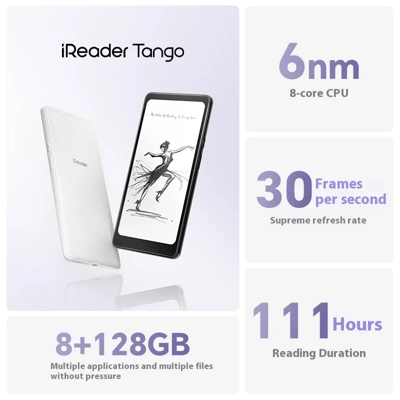 iReader Tango E-Book Reader Ink Screen 1648*824 6.13 inches  300PPI Reader Eye Protection 3900mAh Lightweight E-Book Reader