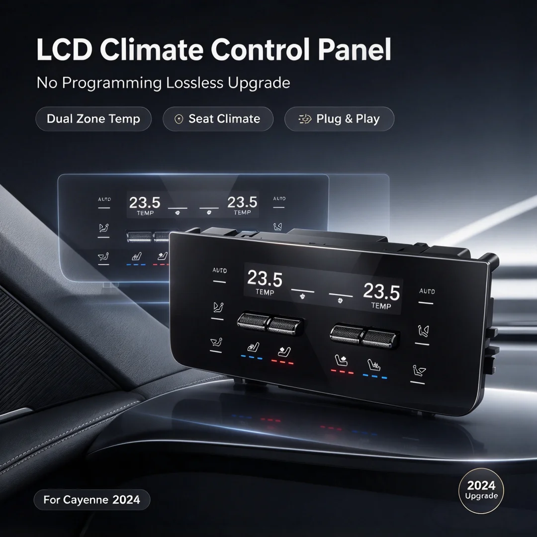 New For Rear Seats Air Conditioning Panel For Porsche Cayenne 2024 No Programming Lossless Upgrade 1:1 LCD Climate Control Panel