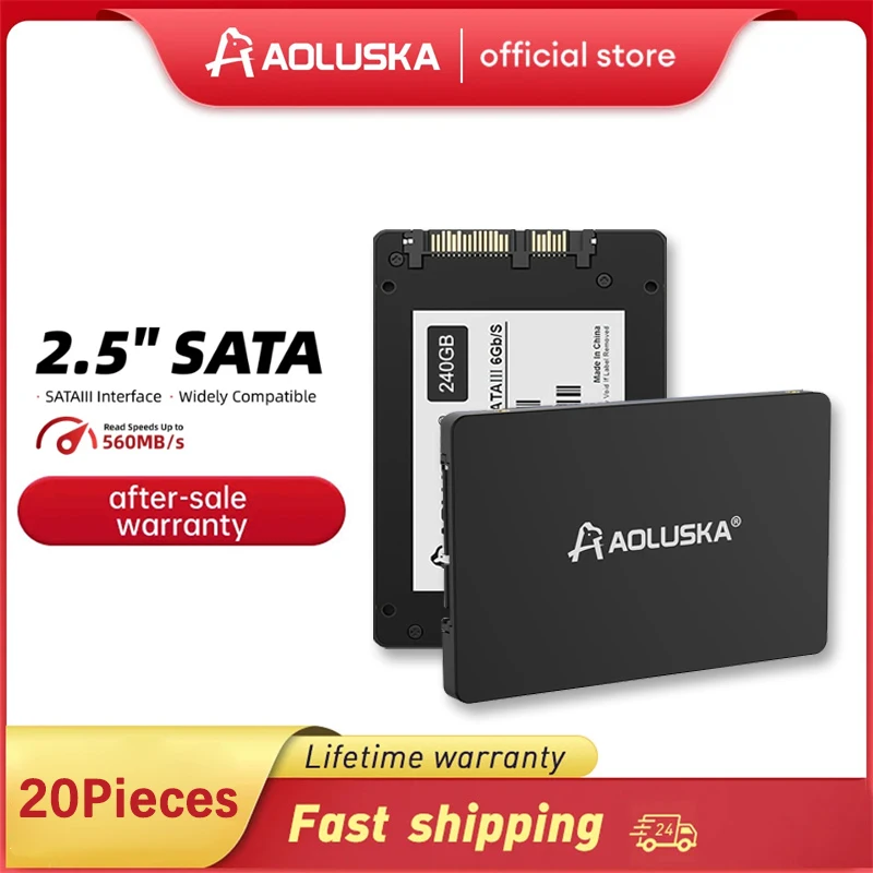 

AOLUSKA Wholesale 20Pcs SATA 3 SSD 1TB 2TB 512GB 500GB 480GB 256GB 240GB 128GB 120GB 2.5 " HDD Hard Disk For PC Desktop Laptop