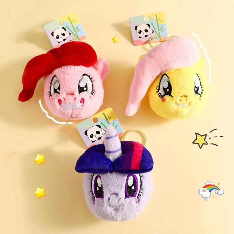 My Little Pony Keychain Pinkie Pie Twilight Sparkle Rainbow Dash Fluttershy Rarity Plush Doll Toy Anime Plushie Bag Pendant Gift