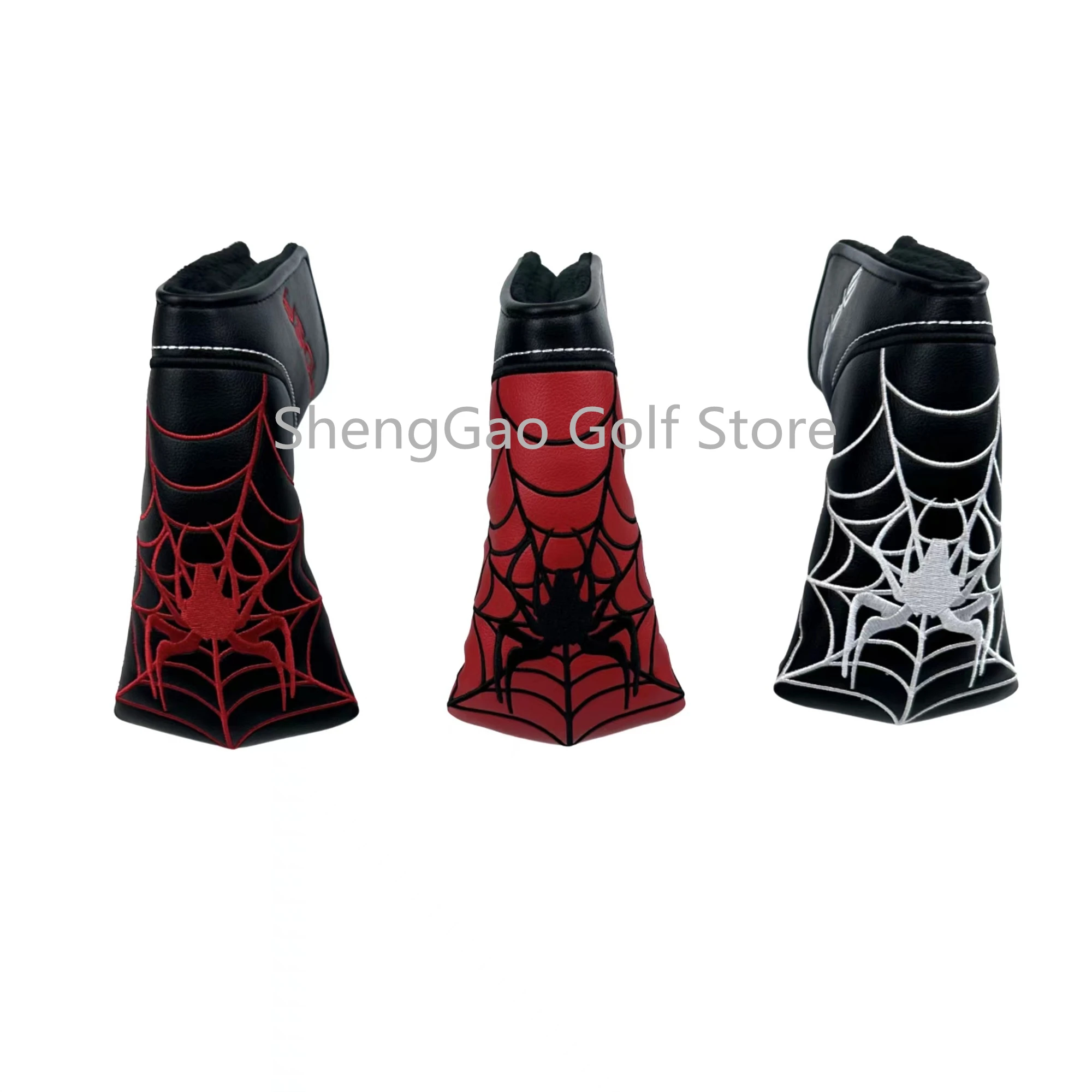 Nieuwe Patroon 1Pc Pu Leer Met Spider Borduren Golf Club Blade Putter Head Cover Met Magneet Sluiting, verkrijgbaar In Vier Kleuren