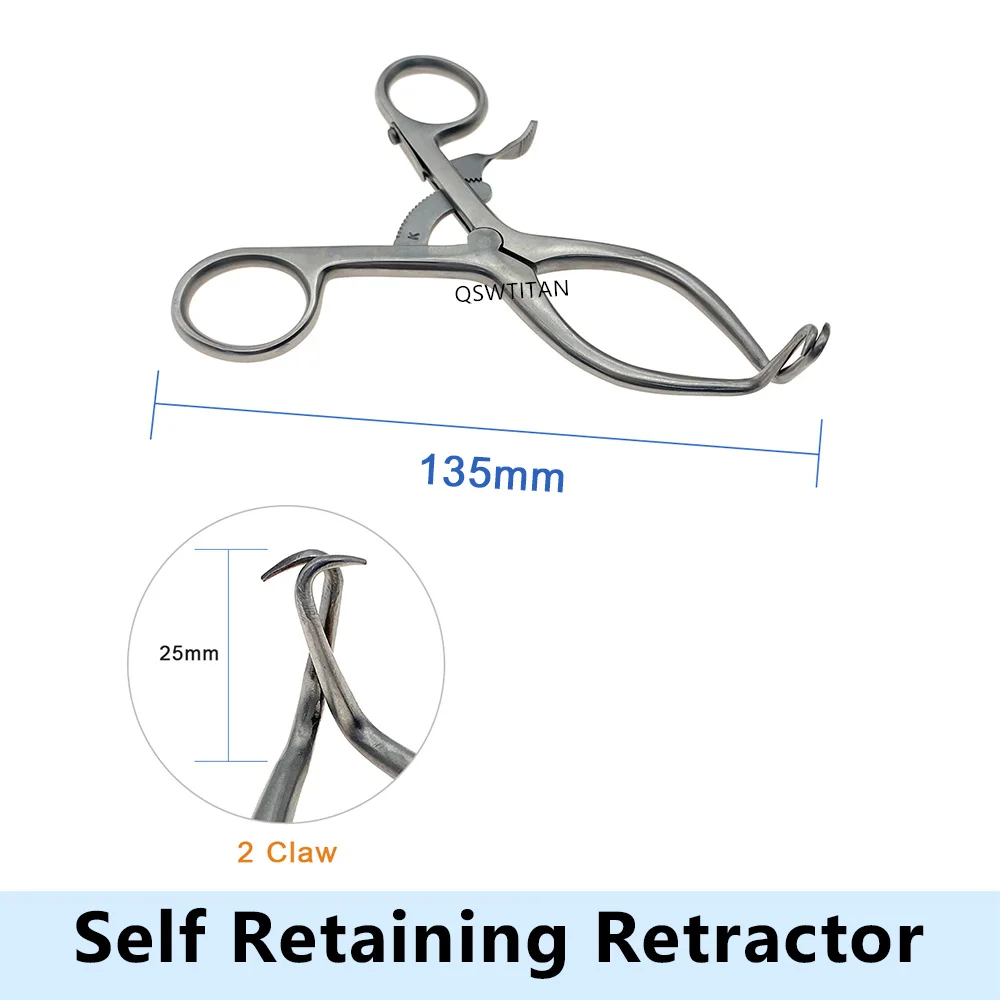 Weitlaner Retractor Stainless Steel 2 Claws Bone Retractor Self-Retaining for Pet Orthopedic Instrument