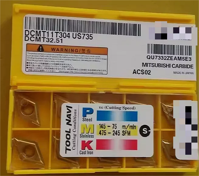 

10 PCS DCMT11T304 US735 carbide inserts for lathe DCMT11T308 US735