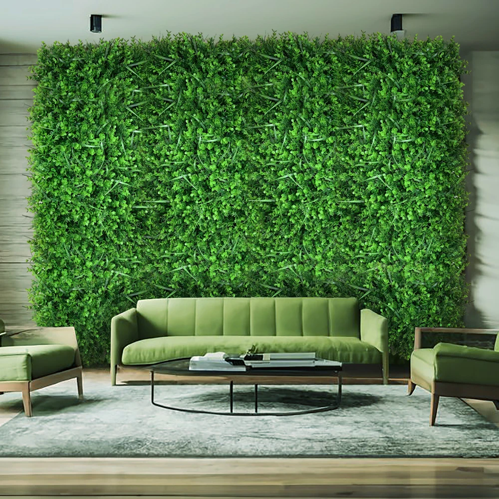 Livingandhome 40x60cm Artificial Plant Hedge Green Wall Panel