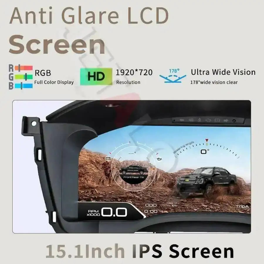 Linux-panel de tablero de instrumentos digitales LCD para coche, velocímetro, 15,1 pulgadas, para Chevrolet Silverado Suburban Tahoe 2007-2013