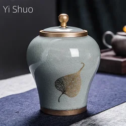 Tea Containers Ceramic Sealed Can Large Coarse Pottery Storage Tank Pu'er Tea Tea Canister Tea Caddy TeaJar Japanese Jar Storage