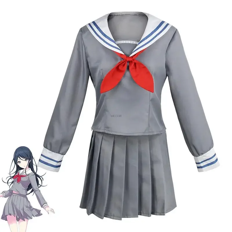 Uniforme JK de Cosplay Project Sekai para niñas, disfraz colorido de escenario, Azusawa kohee Hoshino Ichika, uniforme de marinero, accesorios para peluca