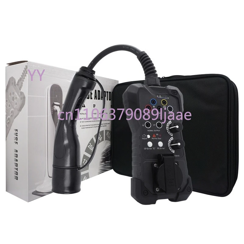 Professional EV Charging Station Detector Adapter, Portable Electric Car Charging Pile Test Diagnostic Connector