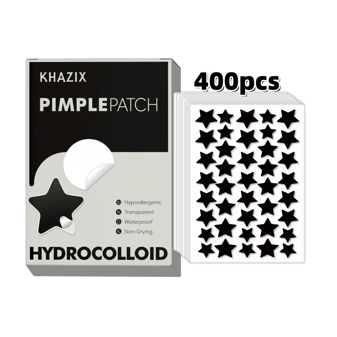400 pcs Black star acne sticker, super thin and waterproof, mild and non-irritating acne sticker, super cool