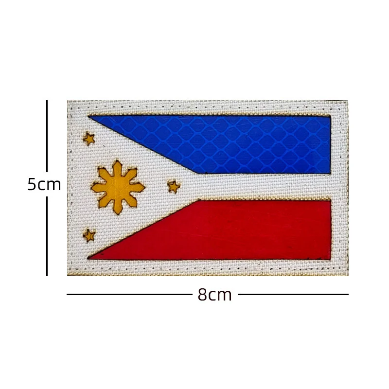  High Quality Reflective Philippines Flags Patch Embroidery Patches Stick On Cloth And Caps Patch For Army Tactical Patch