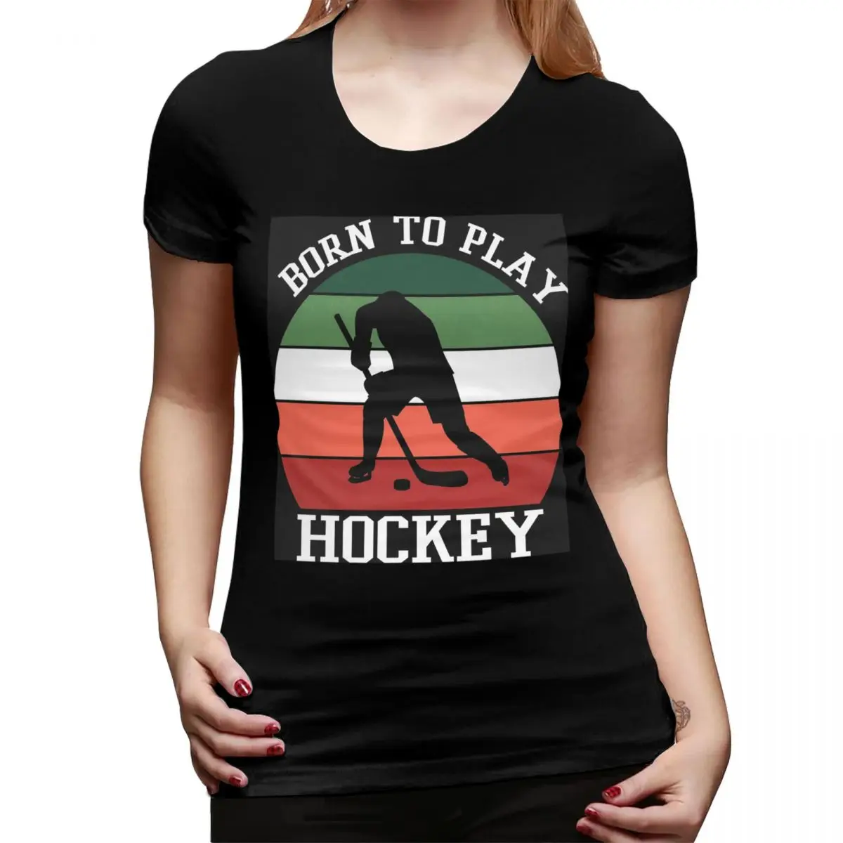 

Хоккейная футболка Born To Play для женщин, уличная футболка с круглым вырезом, женская летняя одежда с короткими рукавами, топы