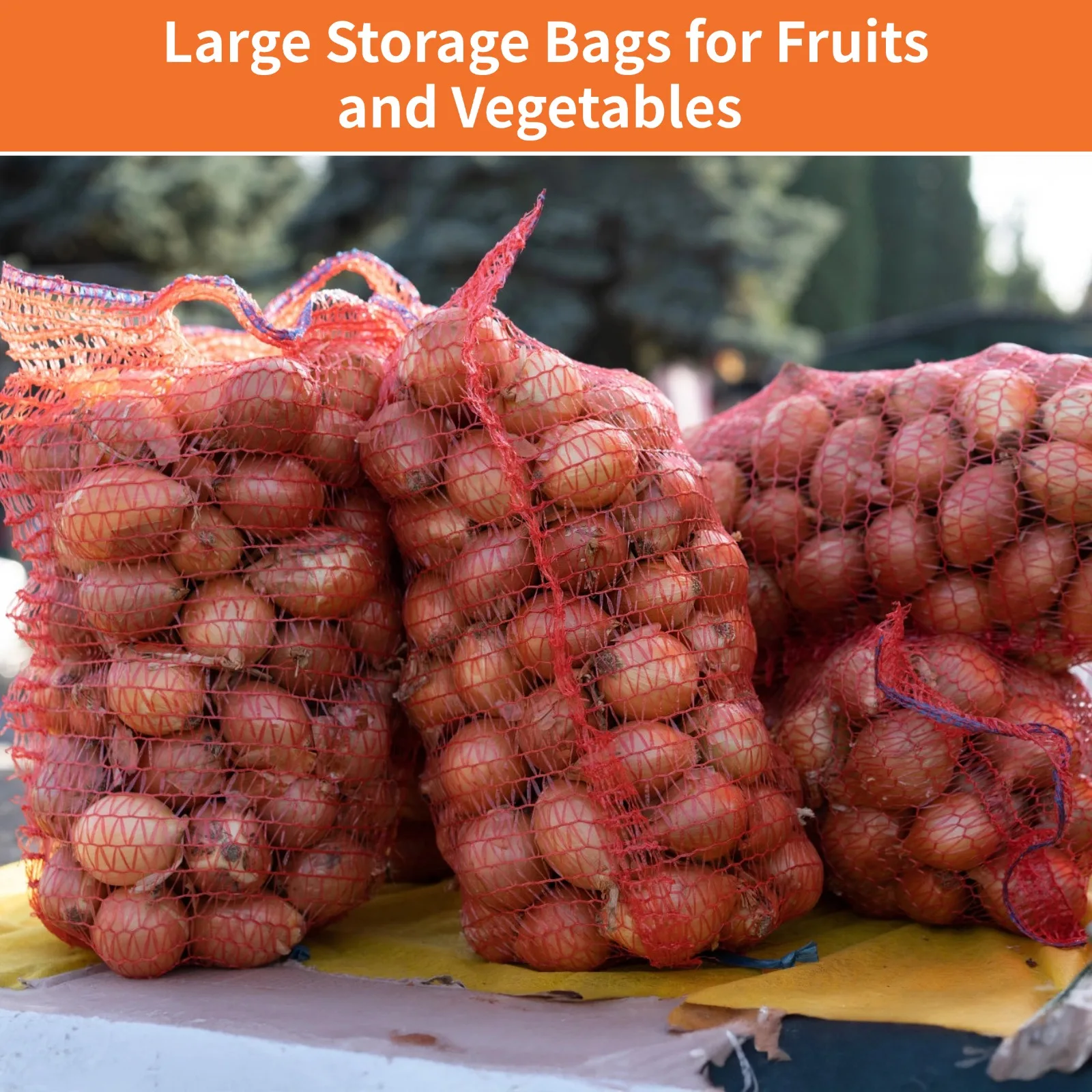 40Pcs Produce Storage Mesh Bags Vegetable Storage Bags Reusable Extra Large Sacks For Fruit Garden Produce Citrus Potato Storage