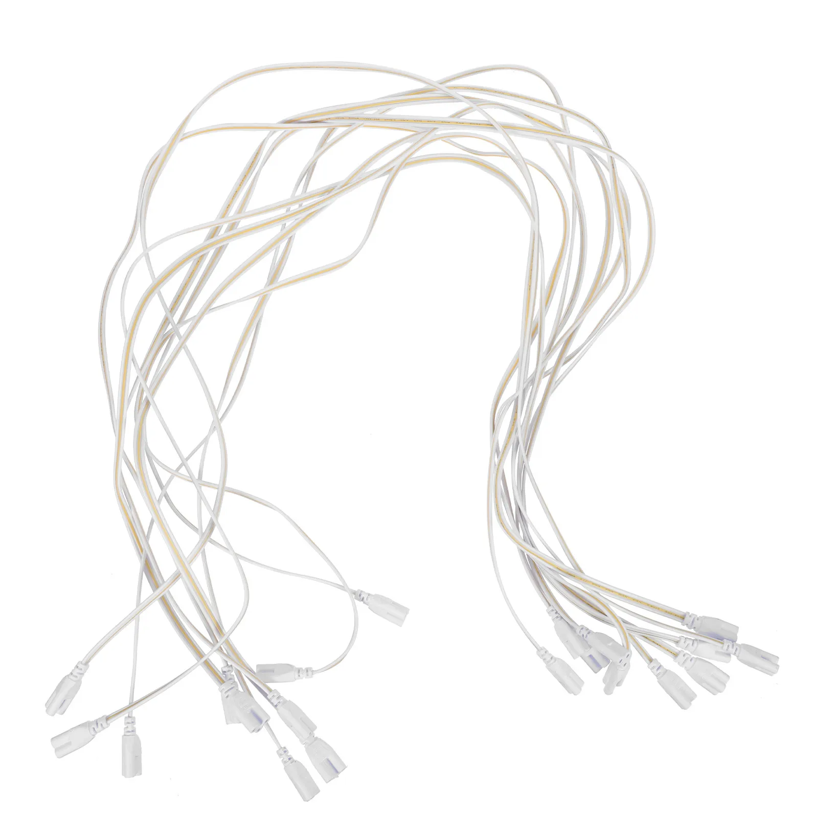 10Pcs LED Tube Connector Wire T5 T8 3.3ft Double End Power Extension Cable Linkable Lamp Wire for Garage Office Home Lighting