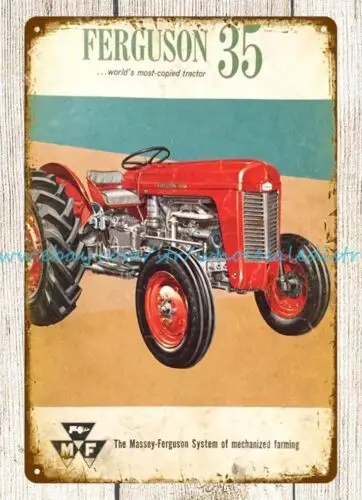 1958 Massey Ferguson 35 Tractor farming barn metal tin sign house decorations