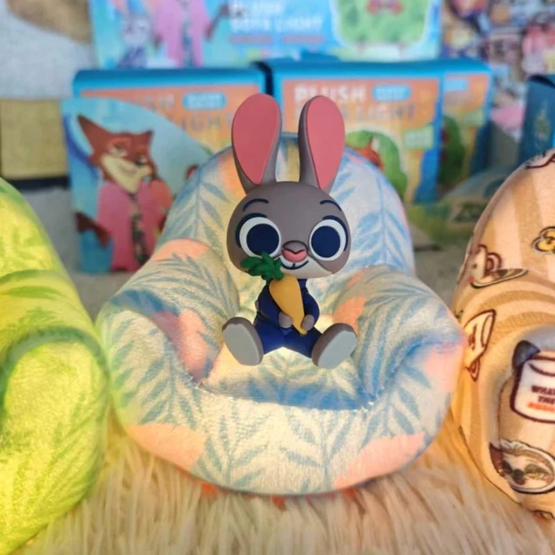 공식 주토피아 2 주디 홉스 나이트 라이트 블라인드 박스 정품 주변기기 플러시 소파 터치 컨트롤 피규어 데스크탑 장식 홀더