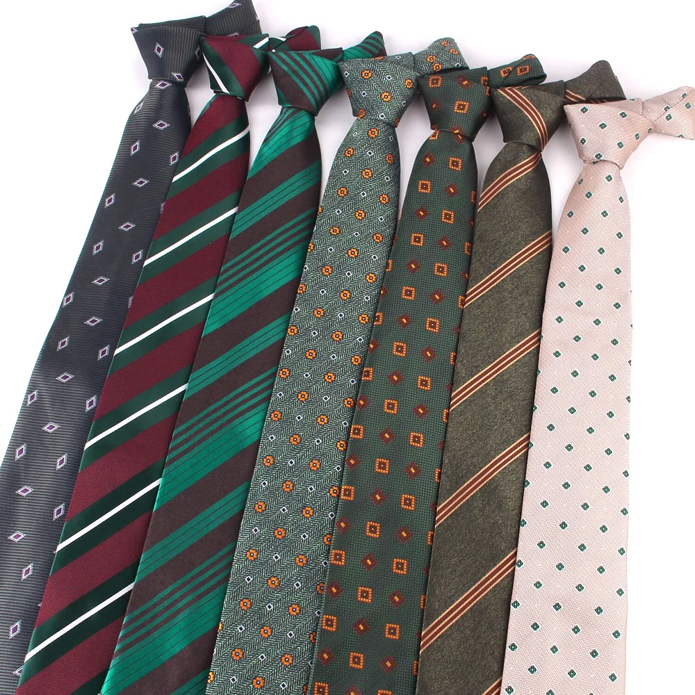 Retro Fashion Tie With Striped Dark Green And Stripe Pattern Neckties For Men Handcrafted For Business Suits And Wedding