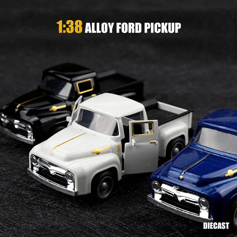 1:38 Retro Classic Car Toy Modello Simulazione Lega Pickup Truck Bambini Tirare indietro Porte auto Può aprire Pressofuso Auto Giocattoli Ragazzo Regalo