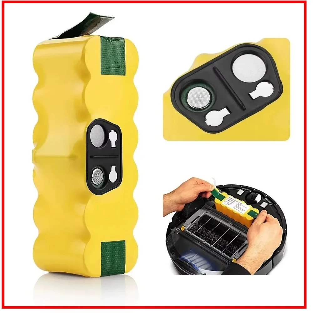 2025 100%14.VFor iRobot Roomba 500 مكنسة كهربائية Battery900 985 980 960 785 530 560 650 630 620 650 770 780 بطارية قابلة للشحن