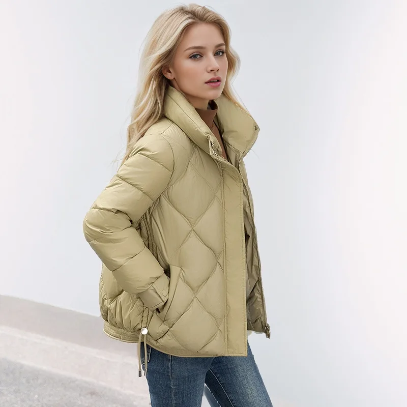 2024 YJKDYK Winter Women's Cotton Jacket Female Pure Color High Stand Collar Thicken Warm Parkas Tops Women's Winter Clothing