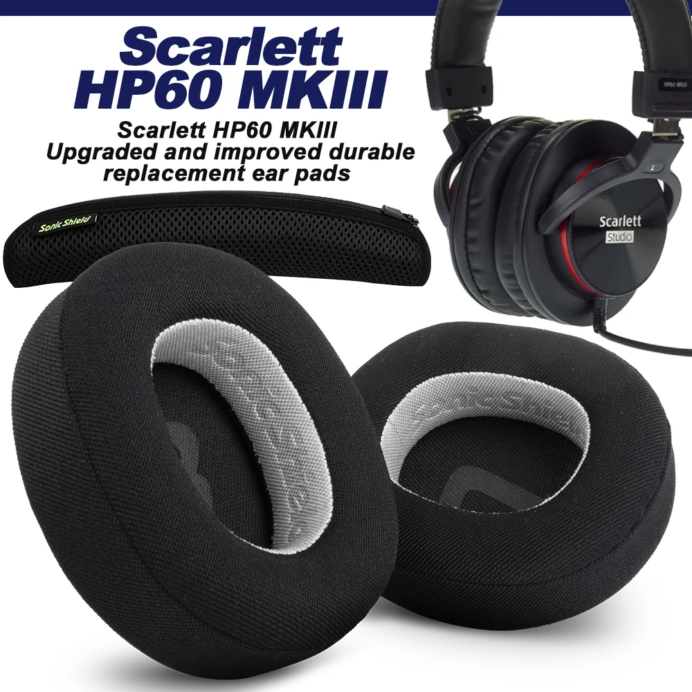 Replacement for Focusrite Scarlett HP60 MKIII Ear Pads Earphone Cushions Won't Peel Upgraded Material