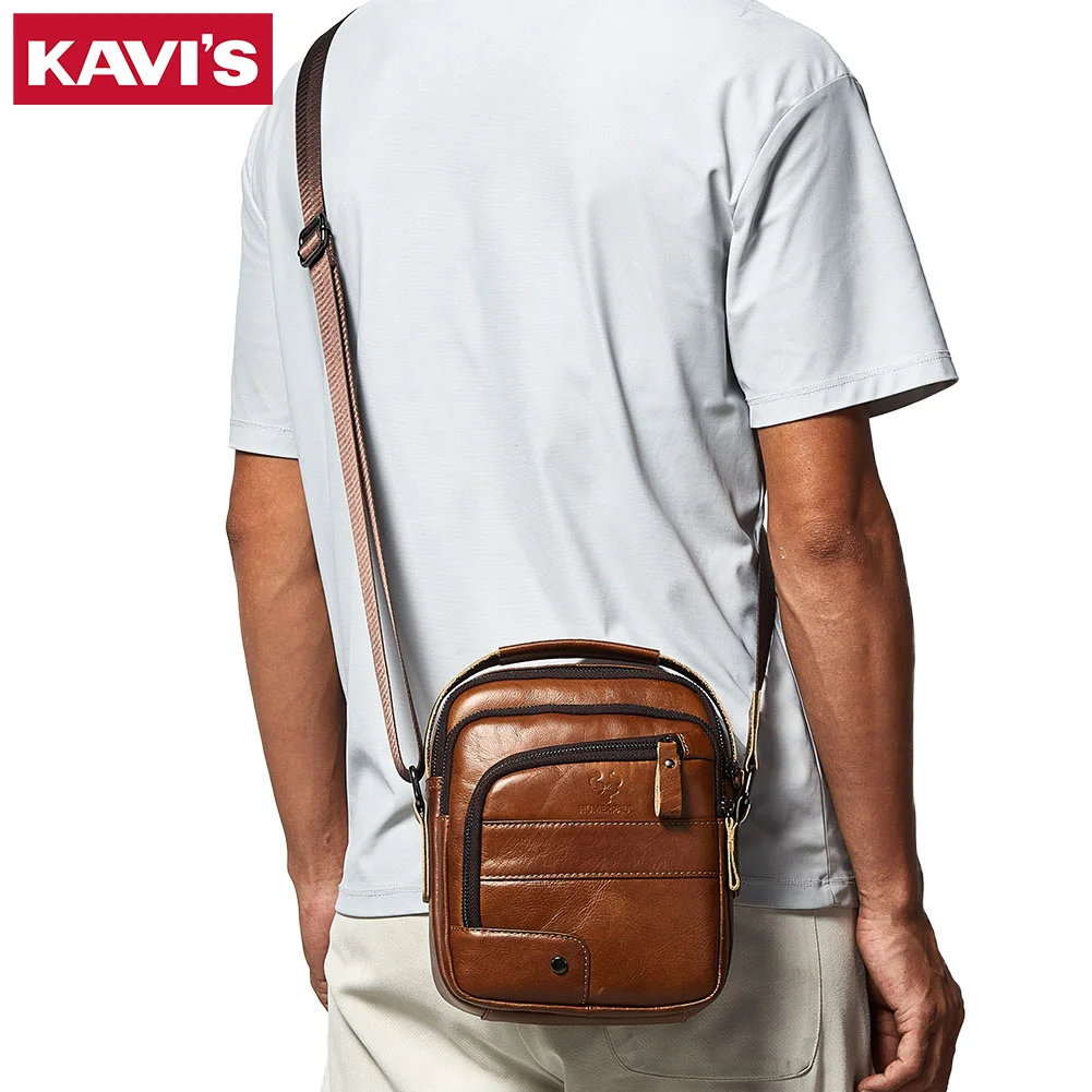 KAVIS Casual Men's Messenger Bags Business Shoulder Bag for Work High Quality Solid Crossbody Trave Bag with Phone Pocket