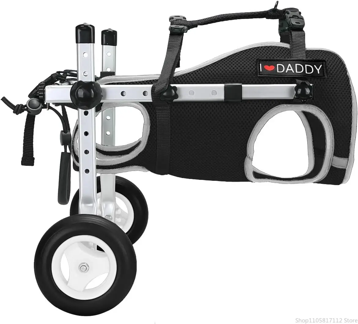 Now New Dog Wheelchair For Back Legs,Adjustable Lightweight Aluminum Profile Pet Wheel Chair Has Added Hand-Carrying Assistance