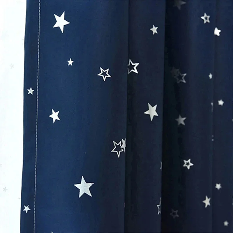Shiny Stars Children Cloth Curtains For Kids Boy Girl Bedroom Living Room Blue/Pink Blackout Cortinas Custom Made Drape wp123#40