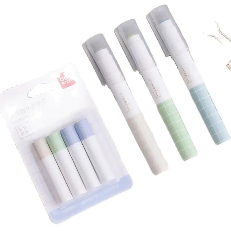 Creative Pen Shape Solid Glue Replaceable Glue Core Jelly Glue Stick Pen High Adhesives DIY Hand Work Glue Stick for Students