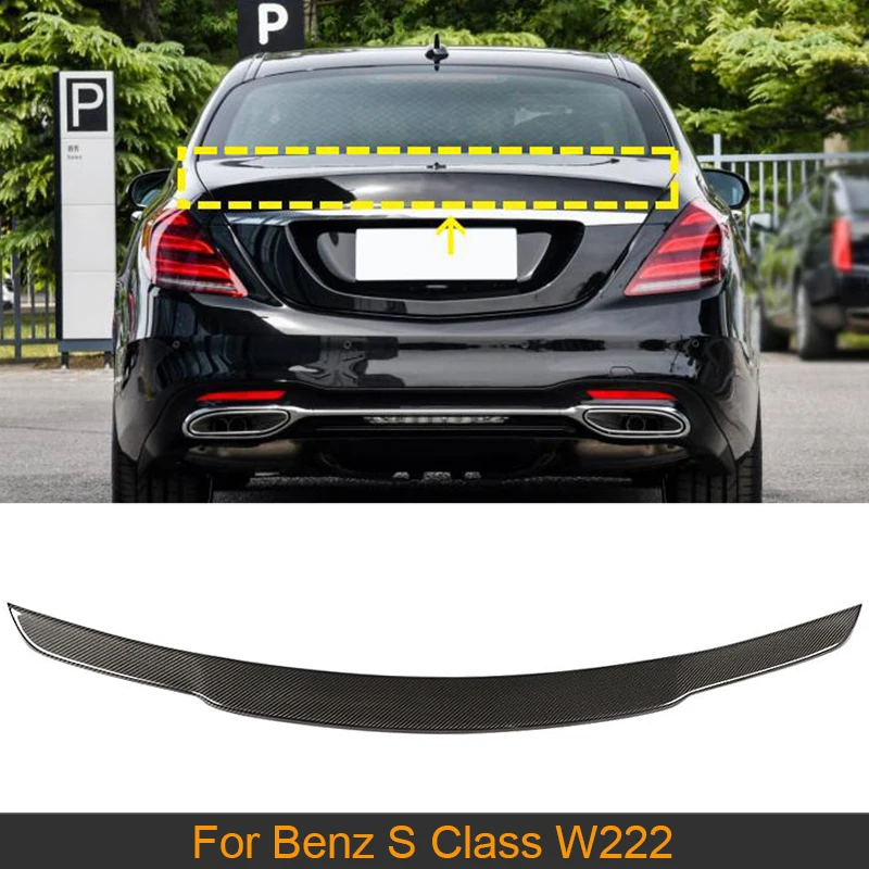 Carbon Fiber Car Rear Trunk Wing Spoiler For Mercedes-Benz S Class W222 2014 - 2019 Rear Wing Spoiler Boot Lid FRP