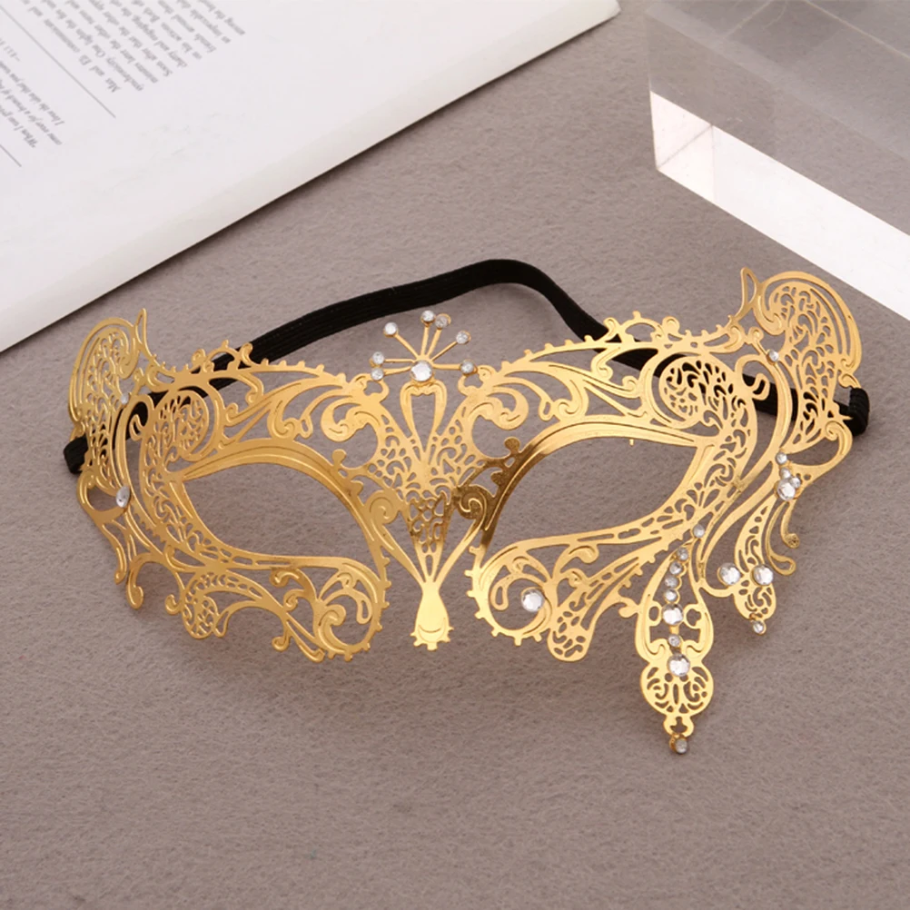 

Half Face Mask Golden Rhinestone Masquerade Party Cosplay Costume Accessory Vintage Dance Show Wedding Mardi Gras