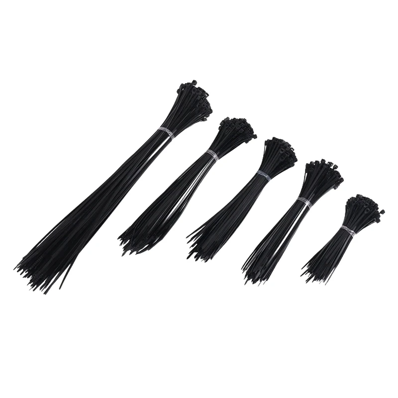 B62B-500PCS Cable Ties Black Heavy Duty Zip Ties 2.5 X 100Mm, 2.5 X 150Mm, 2.5 X 160Mm, 2.5 X 200Mm, 2.5 X 300 Mm