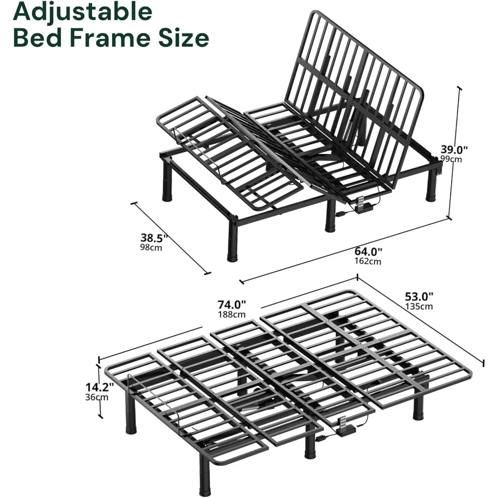 โครงเตียงปรับได้เต็มรูปแบบ, รีโมทคอนโทรลแบบมีสาย, หัวและเท้าที่เป็นอิสระ, ฐานเตียงไฟฟ้า, กรอบเตียงในห้องนอน