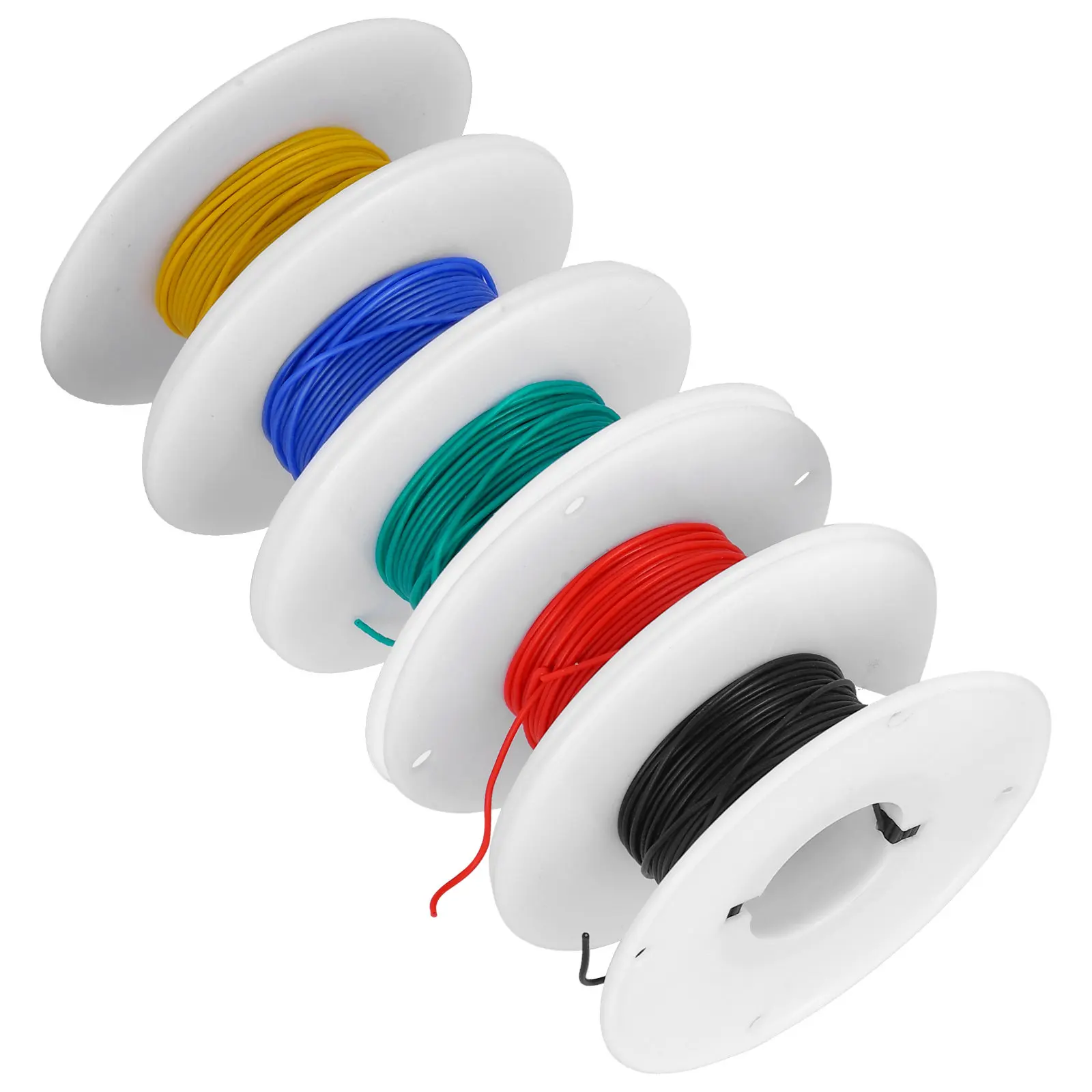5 Rolls Silicone Insulated Copper Electrical Wire Heat Resistant Flexible Wire for DIY Electronics Electrical Repairs Home