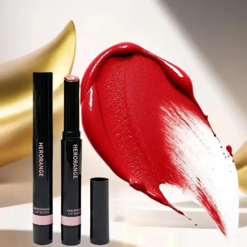 HERORANGE ミラーゼリー ソリッドリップグロス ピーチリップスティック 保湿クリアウォーターリップグレイズ モイスチャライジングリップティント メイクアップコスメ