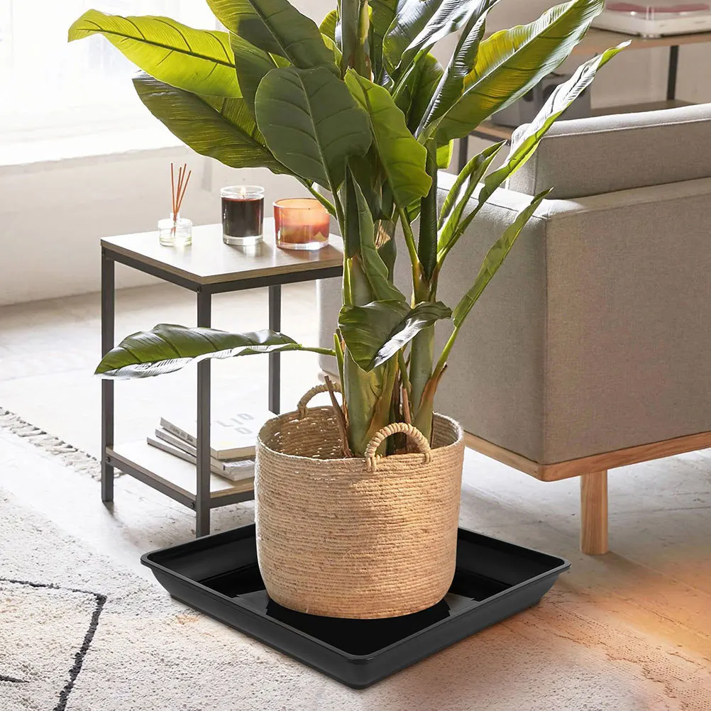 2 قطعة صينية وعاء الزهور البلاستيك مستطيلة الصرف الصحن للاستخدام الداخلي في الهواء الطلق مانعة للتسرب صواني المياه النباتية الماسك بونساي #2