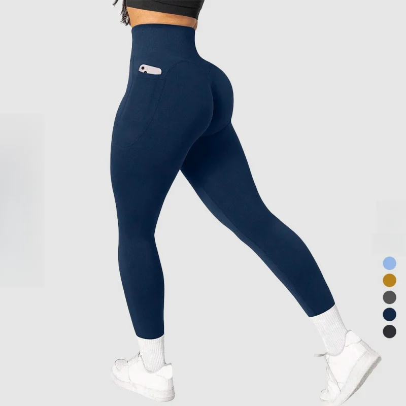 Leggings sexy com bolsos para mulheres, cintura alta, nádega push up, apertado, ginásio, esporte, fitness, treino, calça de ioga, elevador de bunda